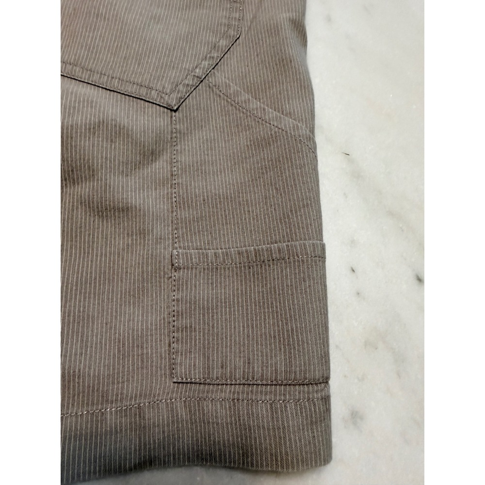Armani Exchange Mens Pinstripe Utility Carpenter Shorts Tan Linen Blend 31 - Picture 6 of 11